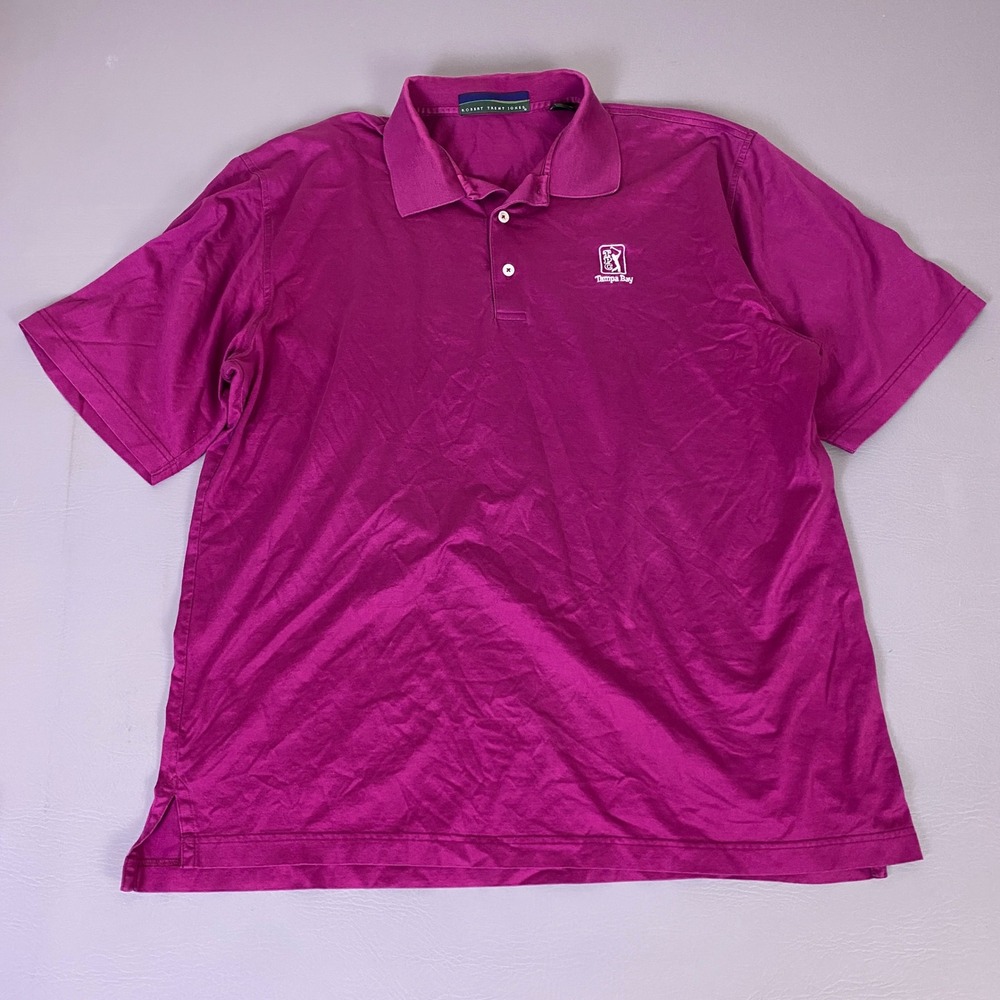 TPC Tampa Bay Polo Robert Men's‎ Large Magenta Purple Mercerized Trent Jones